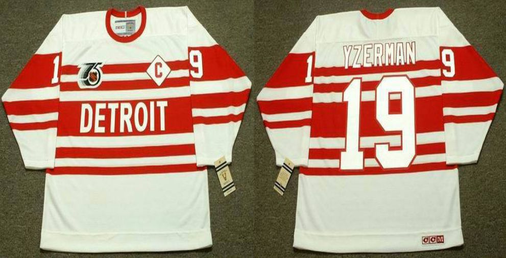 2019 Men Detroit Red Wings #19 Yzerman White CCM NHL jerseys1->detroit red wings->NHL Jersey